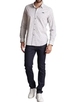 Chemise en coton blanche à imprimé liberty et à coupe regular fit