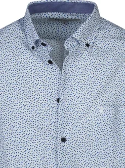Chemise en coton blanche à minis motifs avec un col américain