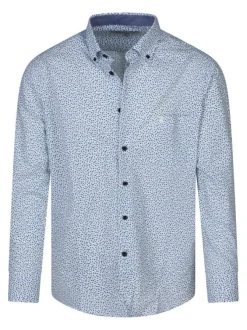 Chemise en coton blanche à minis motifs avec un col américain