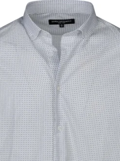 Chemise en coton blanche à minis motifs avec une coupe regular fit