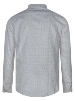 Chemise en coton blanche à minis motifs avec une coupe regular fit