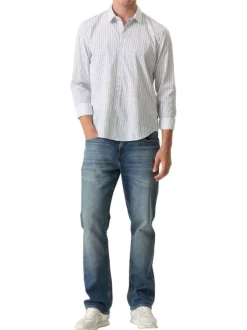 Chemise en coton blanche à motifs imprimés avec une coupe droite