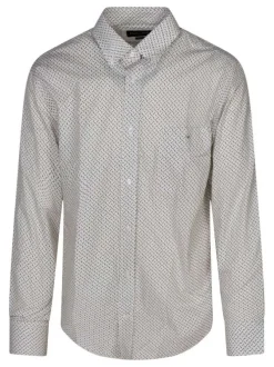 Chemise en coton blanche à motifs nœuds papillons avec un col français