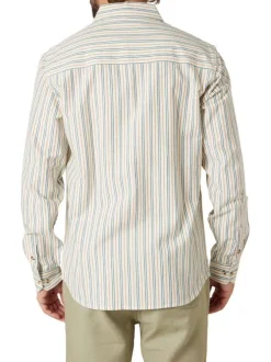 Chemise en coton blanche à rayures pourvue d'un col français