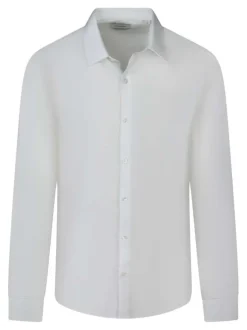 Chemise en coton blanche unie avec un col français et une coupe slim