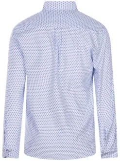 Chemise en coton bleu ciel avec une coupe droite et un col américain