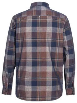 Chemise en coton à carreaux multicolores à coupe droite et un col français