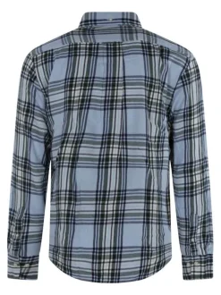 Chemise en coton ciel à carreaux et une coupe regular intermédiaire