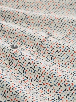 Chemise en coton écrue à coupe droite pourvue d'un col à revers