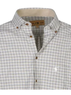 Chemise en coton écrue à imprimé tartan avec un col américain