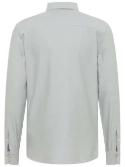 Chemise en coton grise avec un col chemise et boutonnière à l'avant