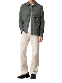 Chemise en coton grise unie coupe regular avec un col normal
