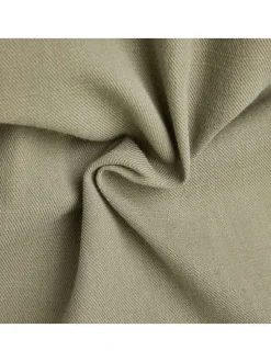 Chemise en coton kaki unie avec une coupe droite un col français et 2 poches