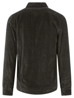 Chemise en coton kaki unie coupe regular fit avec un col à revers