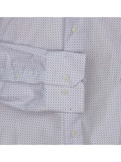 Chemise en coton lilas imprimée par des pois avec une fermeture boutonnée
