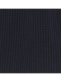 Chemise en coton marine à carreaux vichy avec une coupe ajustée et col américain