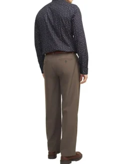 Chemise en coton marine liberty à coupe droite et col français