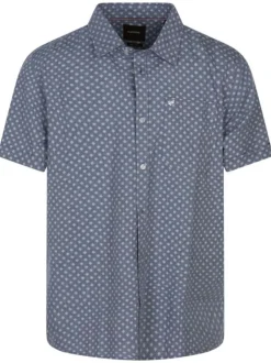 Chemise en coton marine uni avec une coupe regular fit et un col boutonné