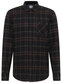 Chemise en coton marron à carreaux avec une coupe regular fit