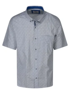 Chemise en coton mélangé blanche à motifs avec une coupe droite