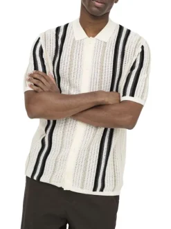 Chemise en coton mélangé blanche à rayures pourvu d'un col chemise