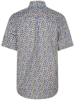 Chemise en coton multicolore avec une coupe droite et un col américain