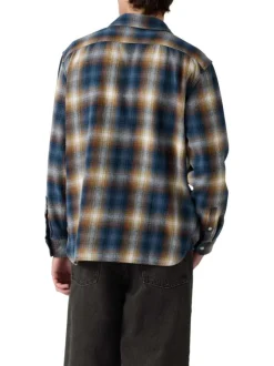 Chemise en coton multicolore à coupe droite avec un motif écossais