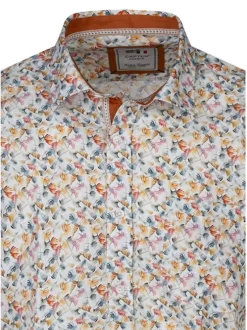 Chemise en coton multicolore à motif floral imprimé avec une coupe droite