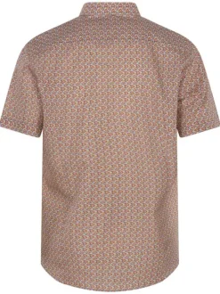 Chemise en coton orange avec une coupe droite et un col américain