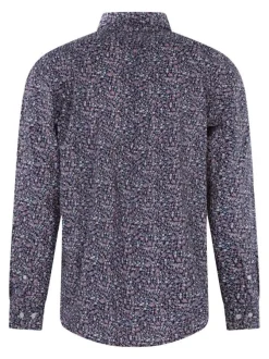 Chemise en coton rose à imprimé liberty avec une coupe regular fit et une poche