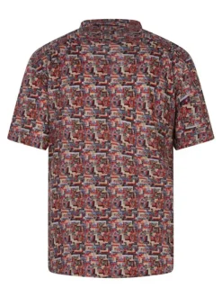 Chemise en coton rouge avec un imprimé géométrique et une coupe regular fit