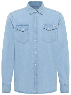 Chemise en coton stone avec un col chemise et poches sur la poitrine