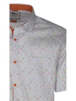 Chemise en coton toile à beurre blanche avec imprimé en forme de gouttes d'eau