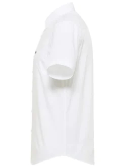 Chemise Gilroy en coton blanche unie slim à col américain avec poche poitrine