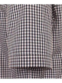 Chemise grande taille en coton marine avec des carreaux et une poche à l'avant