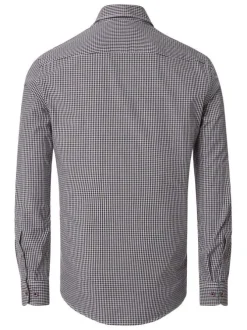 Chemise Grande Taille en coton marine à carreaux avec boutons tricolores et logo