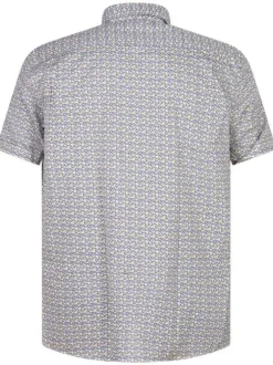 Chemise grande taille en coton multicolore abstrait avec une coupe regular fit