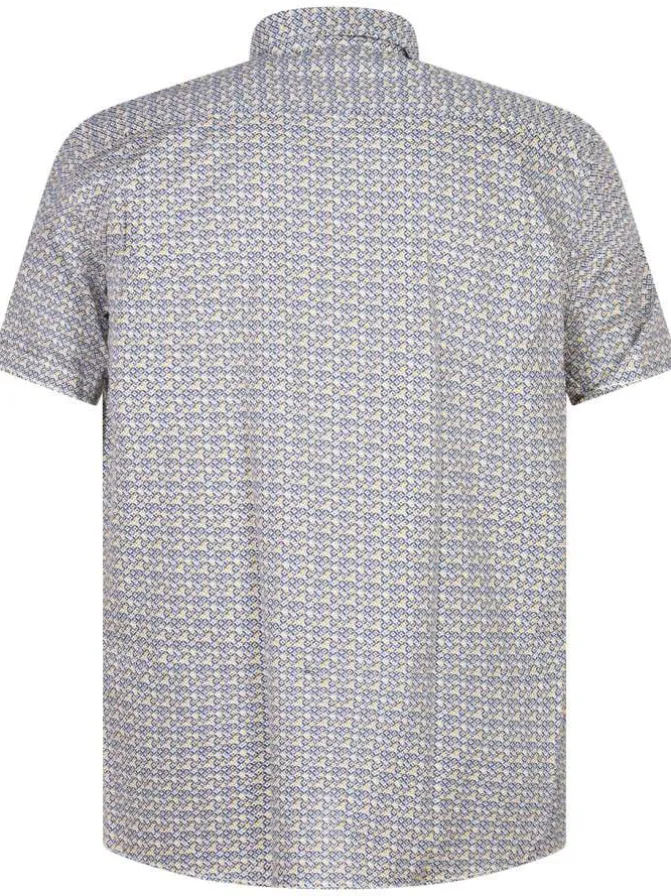 Chemise grande taille en coton multicolore abstrait avec une coupe regular fit