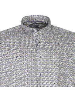 Chemise grande taille en coton multicolore abstrait avec une coupe regular fit