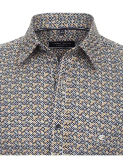 Chemise grande taille en coton multicolore imprimée avec une coupe droite