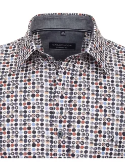 Chemise grande taille en coton multicolore imprimée avec une petite poche