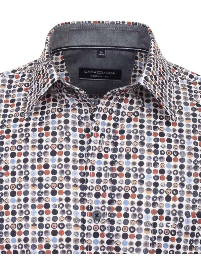 Chemise grande taille en coton multicolore imprimée avec une petite poche
