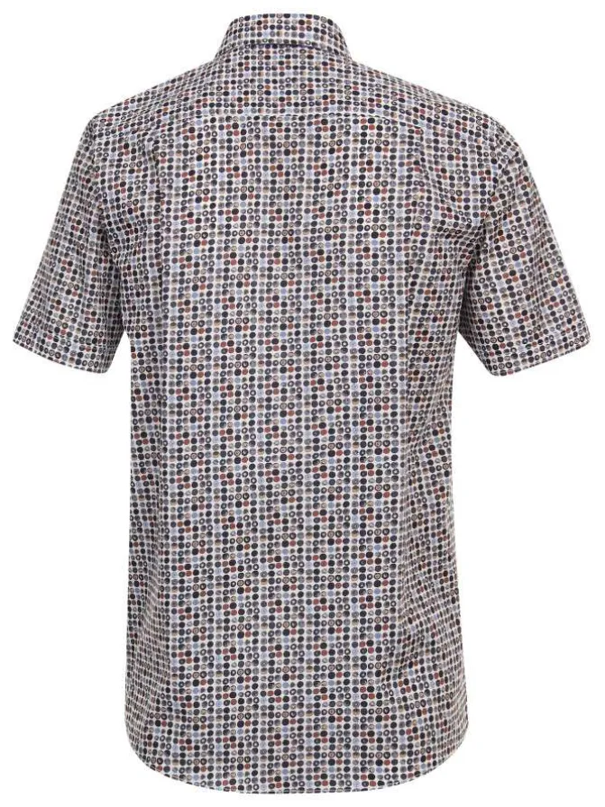 Chemise grande taille en coton multicolore imprimée avec une petite poche
