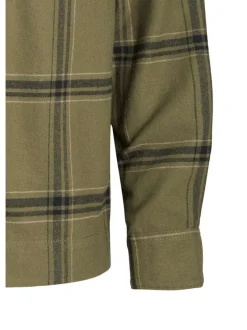 Chemise Grande Taille olive carreaux coupe regular col américain