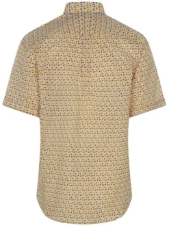 Chemise jaune en coton avec imprimé liberty all-over coupe regular fit col américain