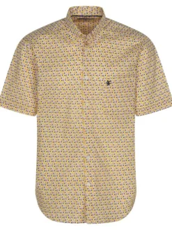 Chemise jaune en coton avec imprimé liberty all-over coupe regular fit col américain