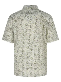 Chemise kaki à motifs avec une coupe droite et un col américain