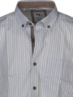 Chemise à manches courtes en coton écrue à imprimé liberty et à col américain