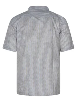 Chemise à manches courtes en coton écrue à imprimé liberty et à col américain