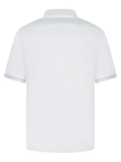 Chemise à manches courtes en coton mélangé blanche unie à coupe regular fit